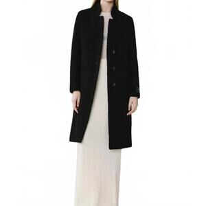 NEW SOIA&KYO women's diane boucle midi coat in black